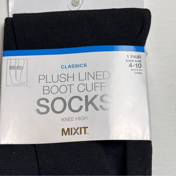 MIXIT Cold Winter  Weather Plush Lined Boot Cuff Knee High Socks  Sz OS NWT - Picture 3 of 10